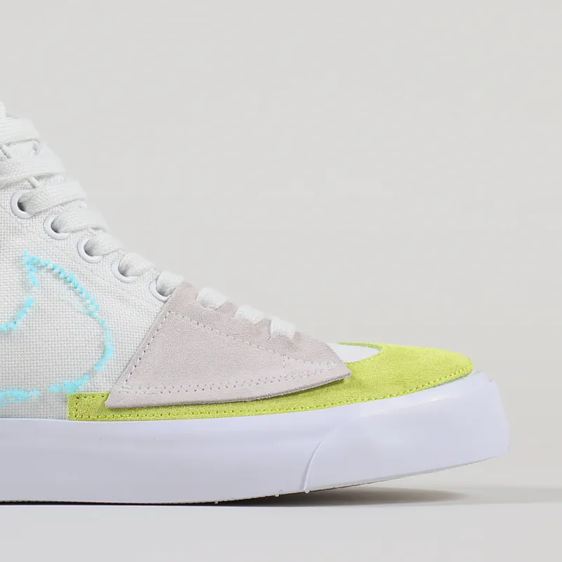 Nike SB Mens Zoom Blazer Mid Edge Shoes Smooth White Oracle Aqua