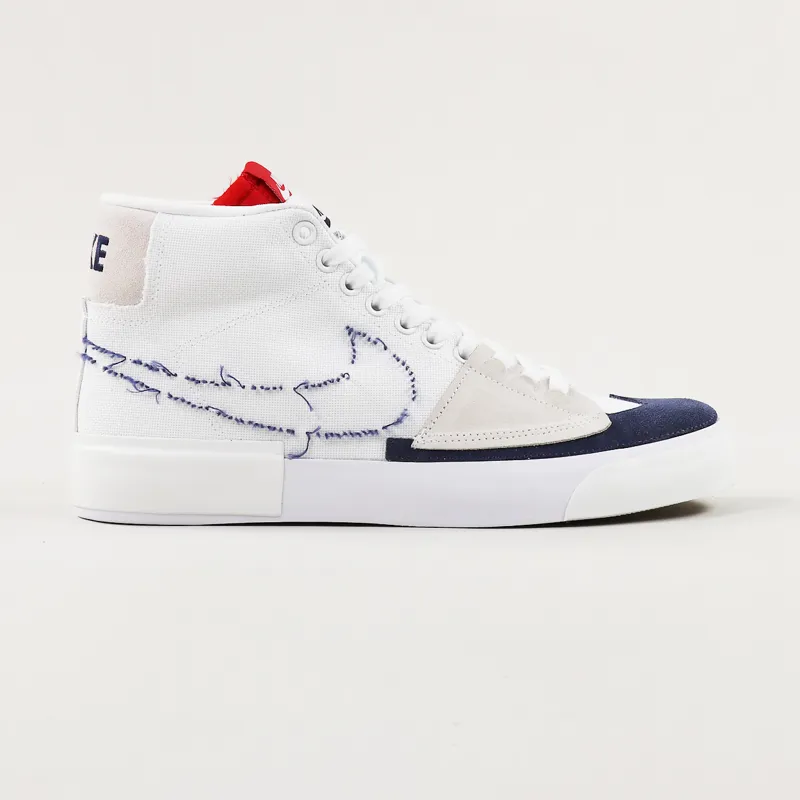 Nike SB Zoom Blazer Mid Edge Shoes White Midnight Navy