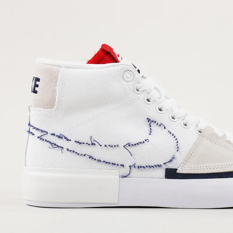 Nike SB Zoom Blazer Mid Edge Shoes White Midnight Navy-5
