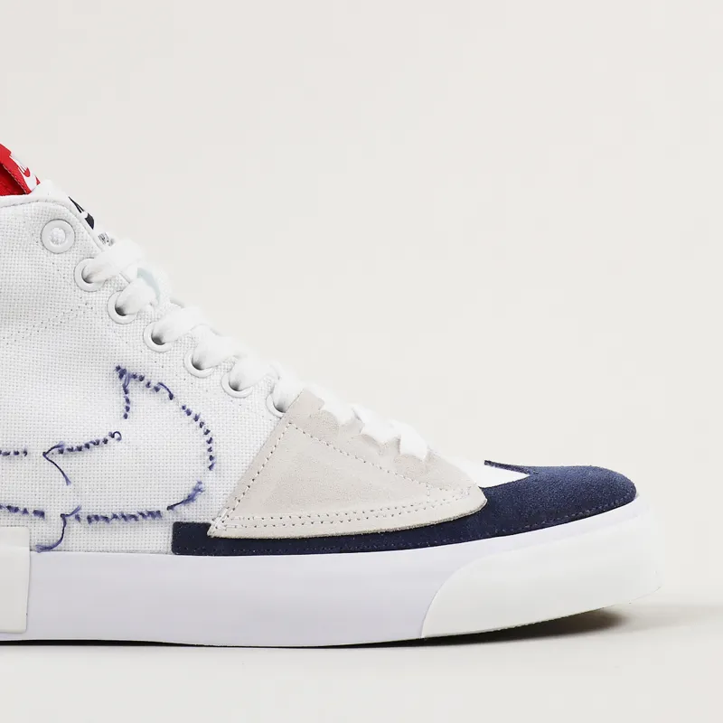 Nike SB Zoom Blazer Mid Edge Shoes White Midnight Navy-6
