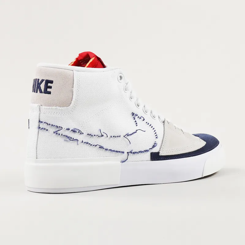Nike SB Zoom Blazer Mid Edge Shoes White Midnight Navy-8