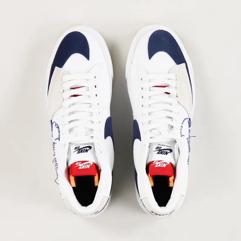 Nike SB Zoom Blazer Mid Edge Shoes White Midnight Navy-2