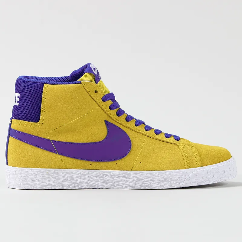 Nike SB Blazer Zoom Mid Shoes Tour Yellow Blue White