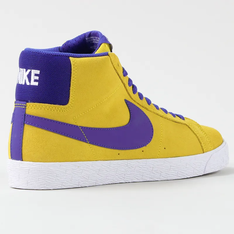 Nike SB Blazer Zoom Mid Shoes Tour Yellow Blue White-4