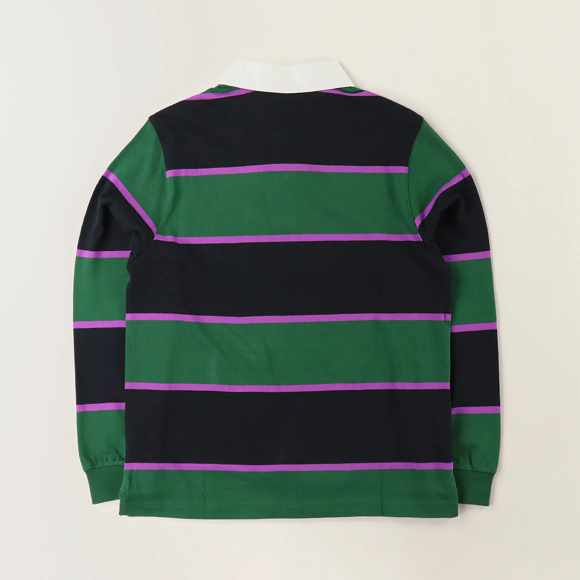 Stussy Mens Blake Long Sleeve Rugby Polo Shirt Forest Green