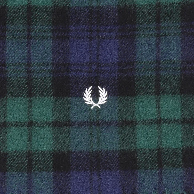 Fred Perry Black Watch Tartan Scarf Ivy-1