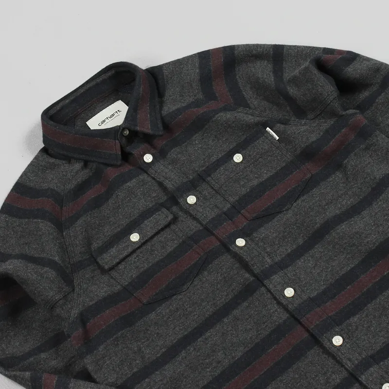 Carhartt Long Sleeve Blanket Shirt Jacket Dark Navy Stripe-3