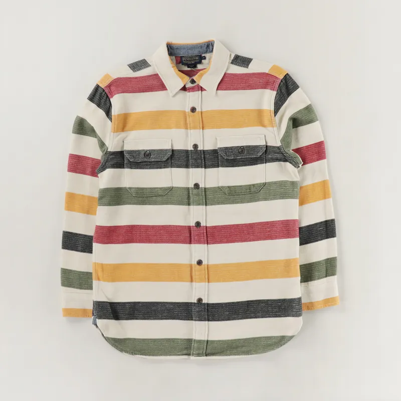 Pendleton Woolen Mills Mens LS Blanket Stripe Overshirt Glacier