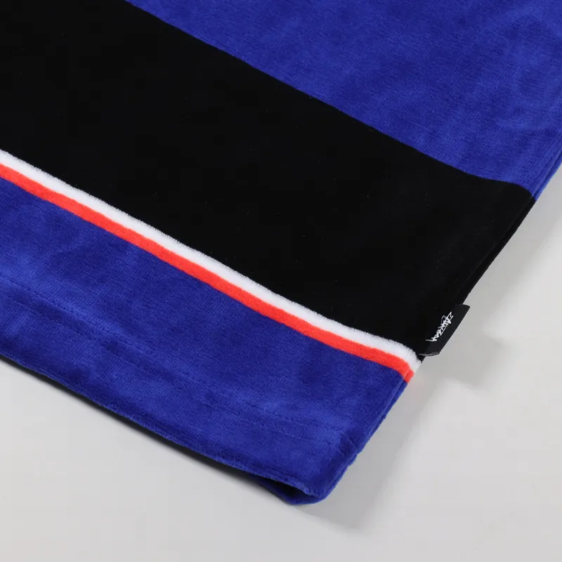 Stussy Velour Stripe Crew T Shirt Blue-2
