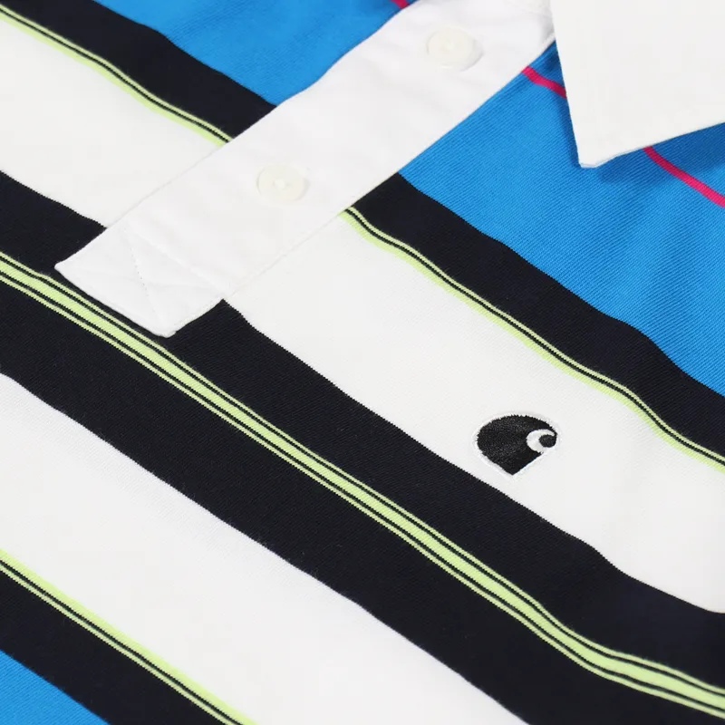Carhartt WIP Long Sleeve Morgan Stripe Polo Azzuro-2