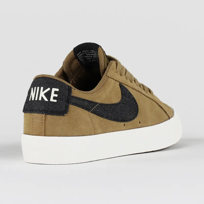 Nike SB Blazer Zoom Low Shoes Golden Beige Black Sail-4