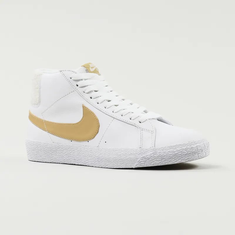 Nike SB Blazer Mid Premium Shoes White Celestial Gold-3