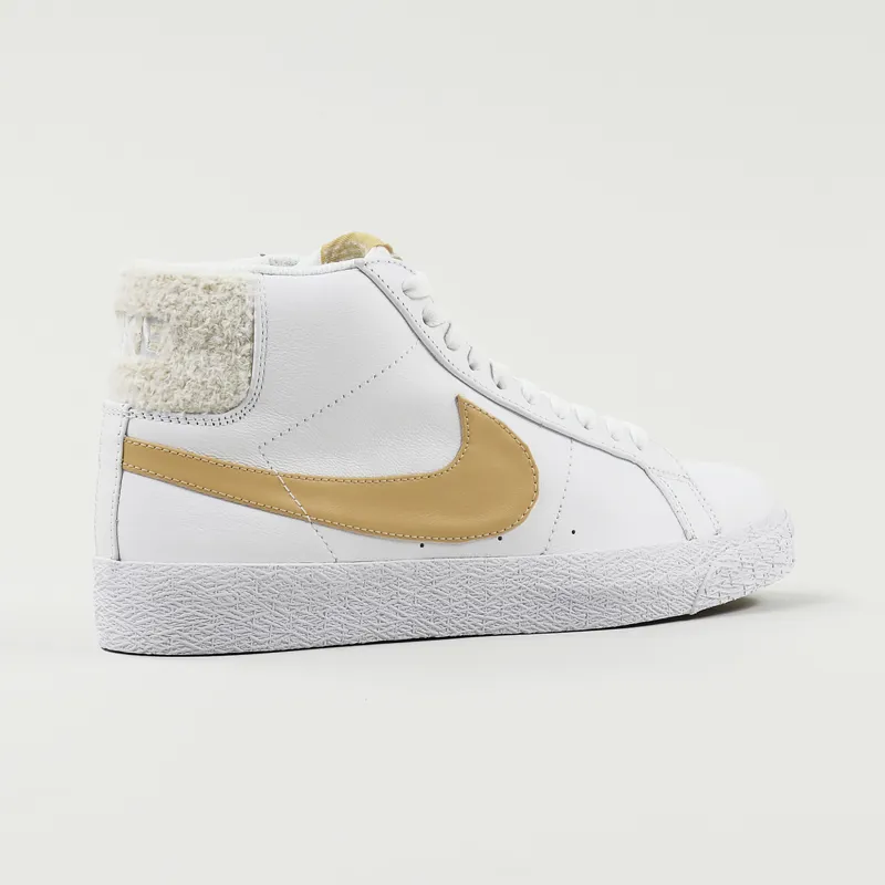 Nike SB Blazer Mid Premium Shoes White Celestial Gold-4