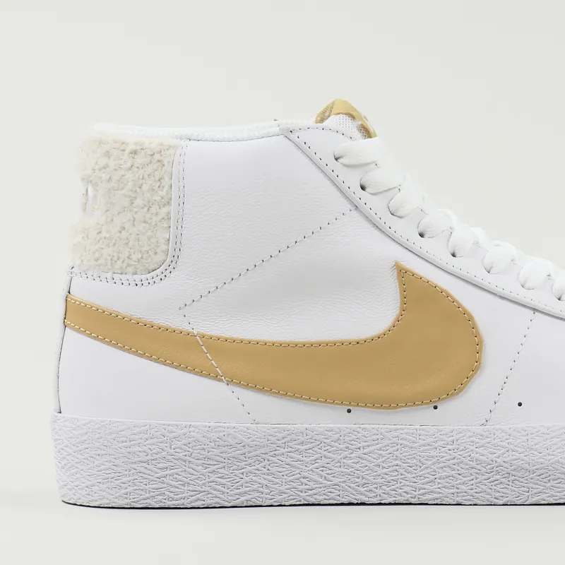Nike SB Blazer Mid Premium Shoes White Celestial Gold-1