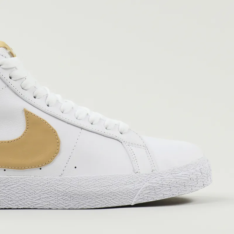 Nike SB Blazer Mid Premium Shoes White Celestial Gold-2