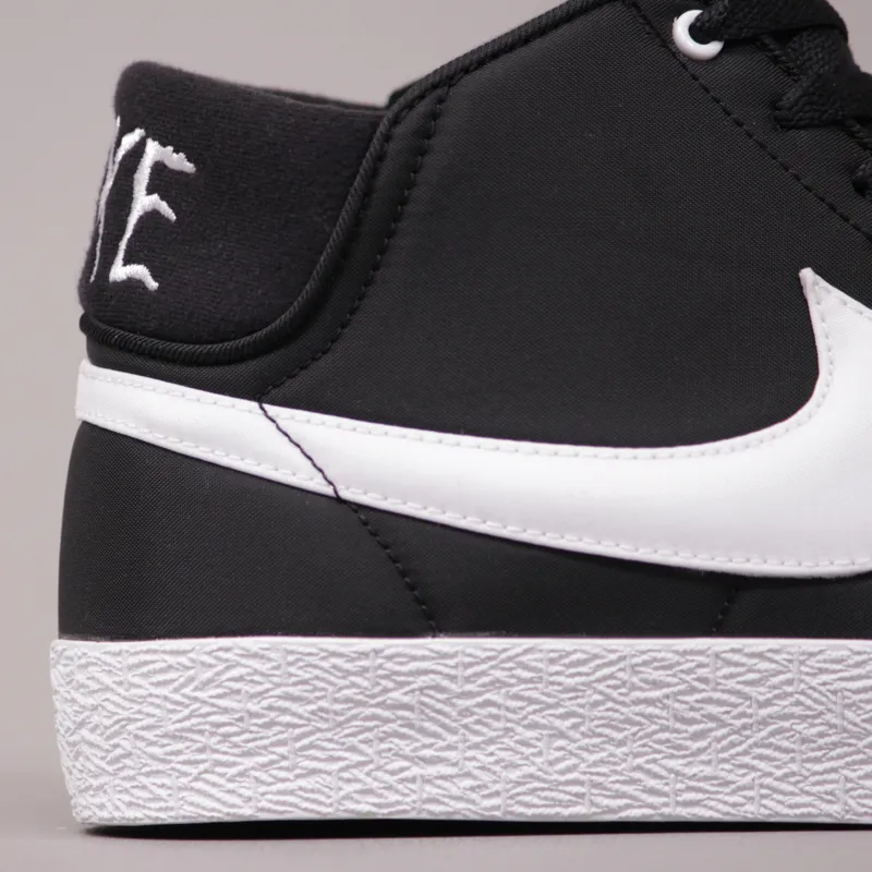 Nike Blazer Mid LR Neck Face Shoes - Black and White-1