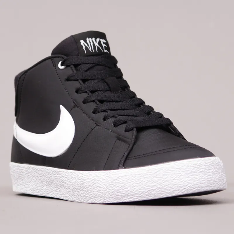 Nike Blazer Mid LR Neck Face Shoes - Black and White-4
