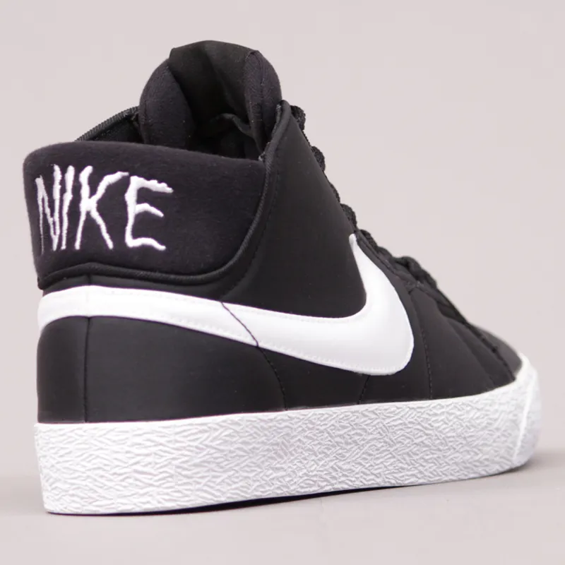 Nike Blazer Mid LR Neck Face Shoes - Black and White-5