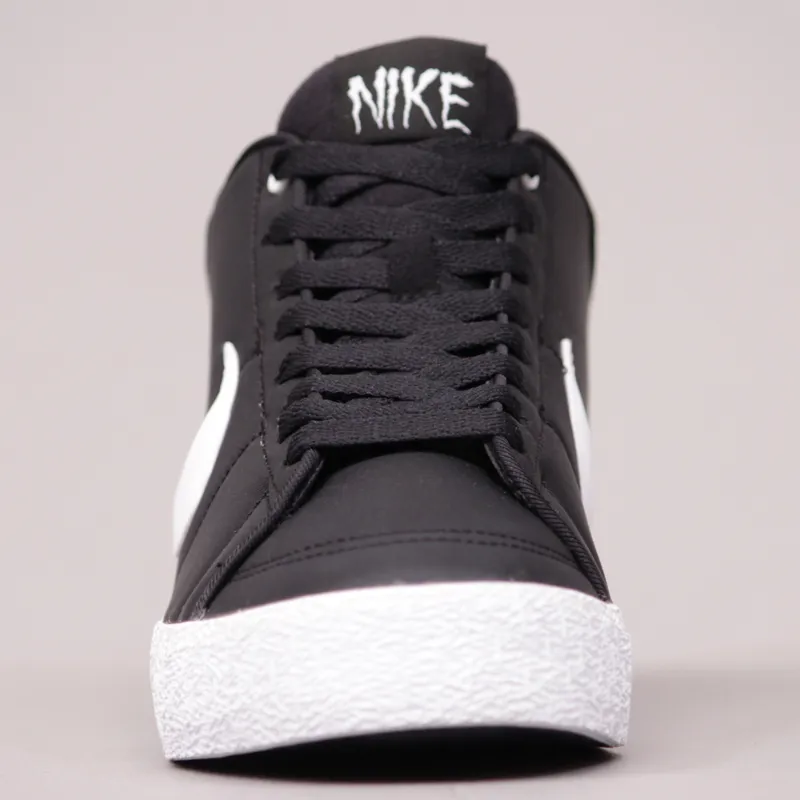 Nike Blazer Mid LR Neck Face Shoes - Black and White-6