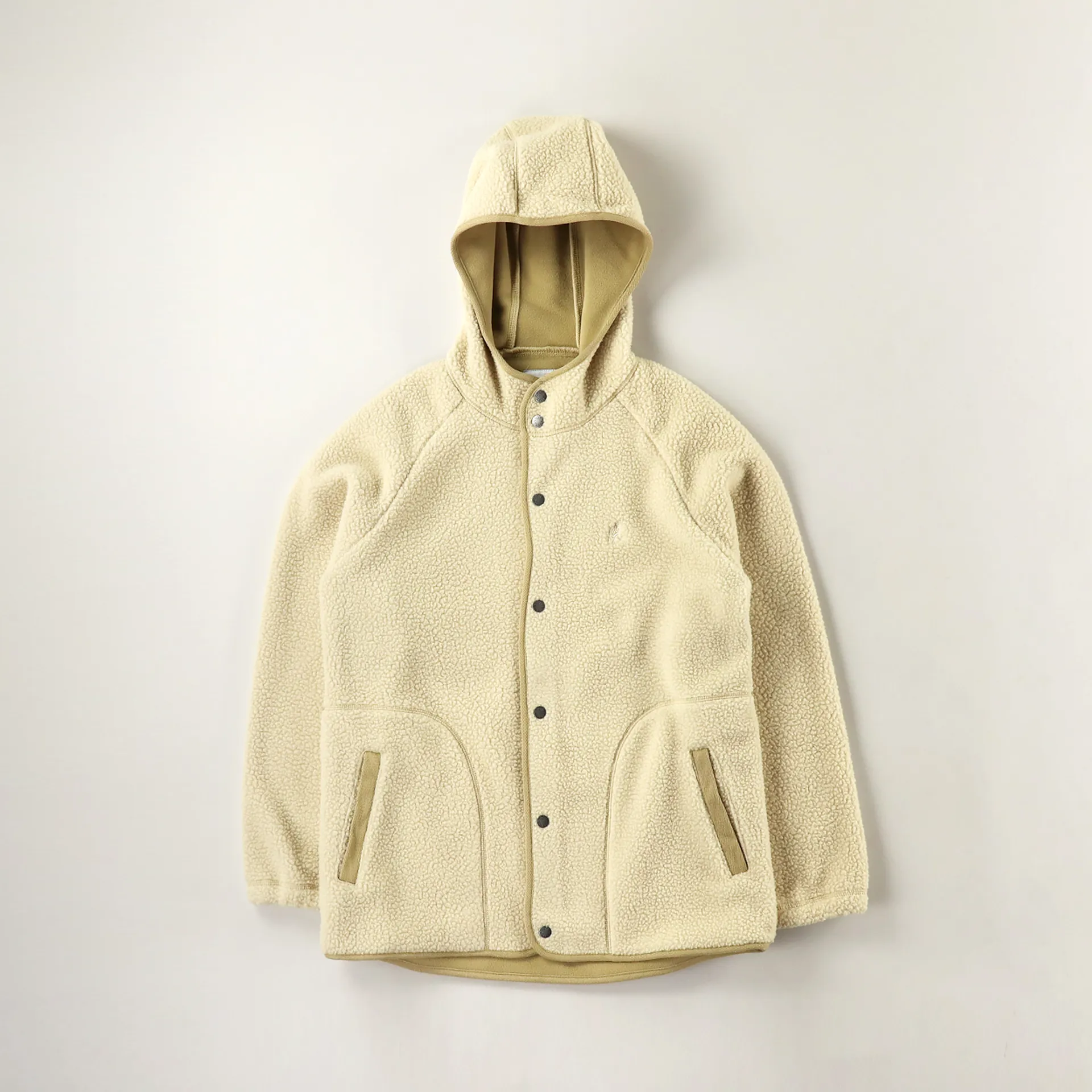 Gramicci Boa Fleece Hooded Coaches Jacket Ivory
