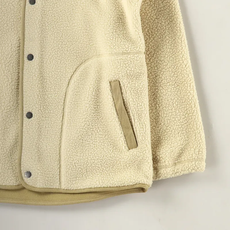 Gramicci Boa Fleece Hooded Coaches Jacket Ivory-4