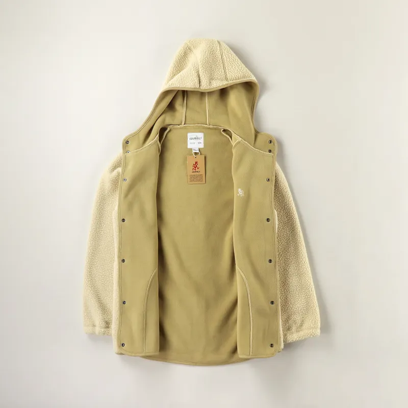 Gramicci Boa Fleece Hooded Coaches Jacket Ivory-1