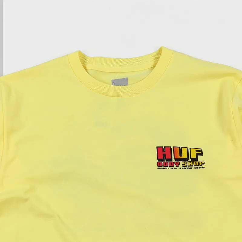 Huf Body Shop T Shirt Sunset Yellow-2
