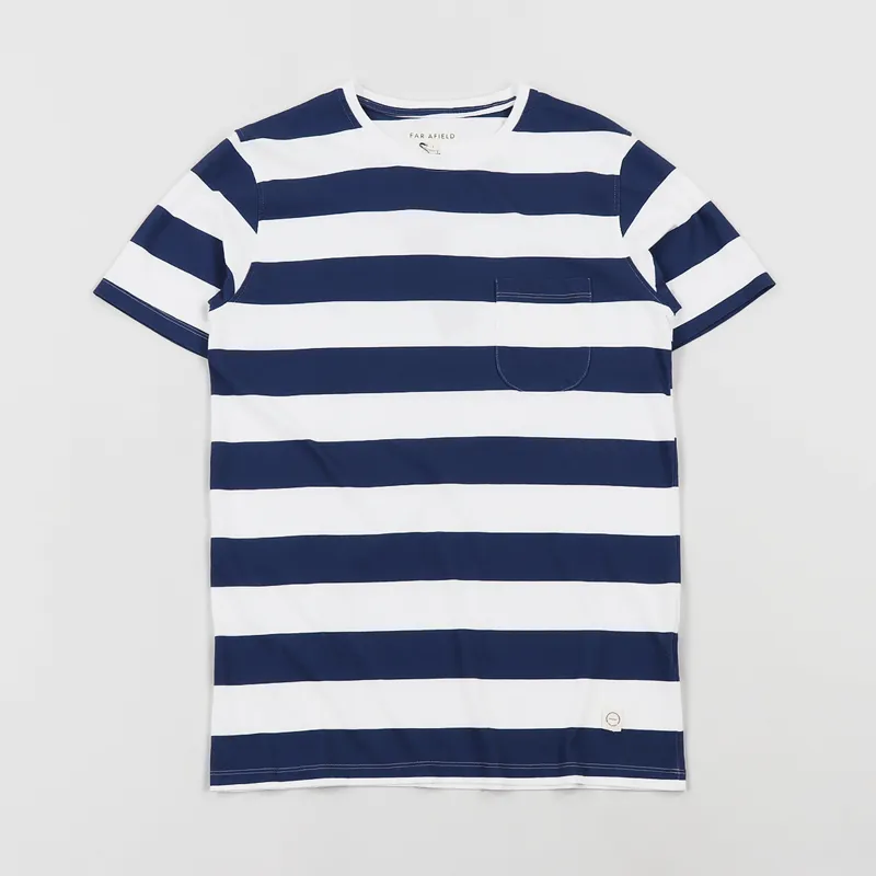 Far Afield Bold Stripe T Shirt Blue White