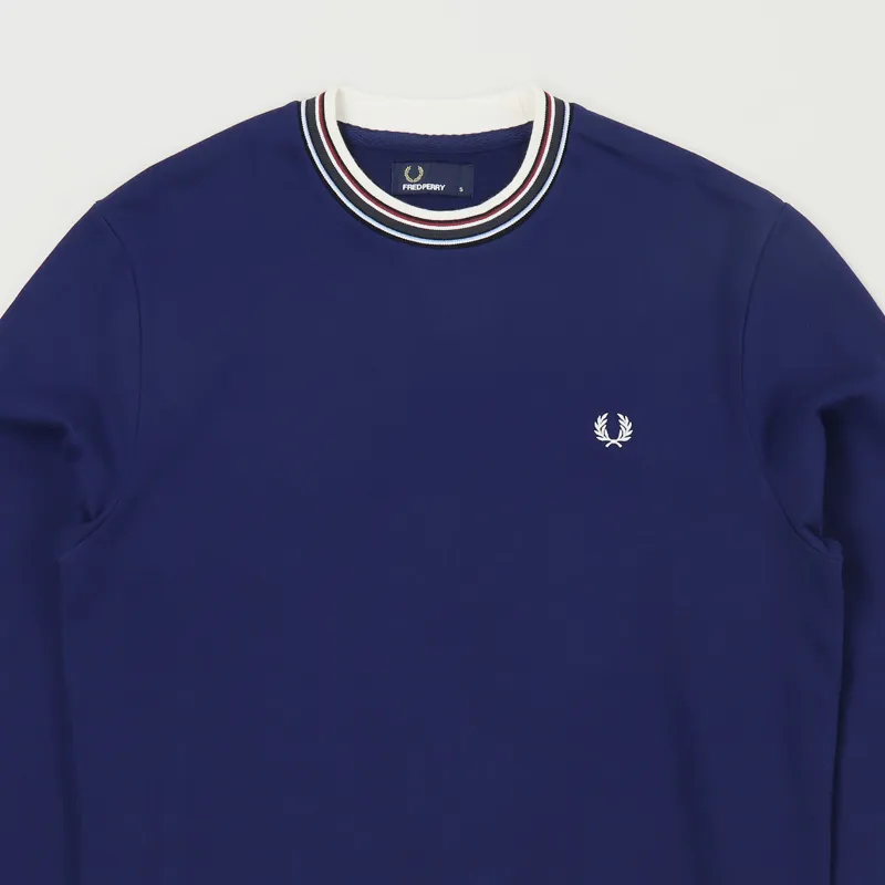 Fred Perry Bold Tipped Crew Sweat French Navy-1