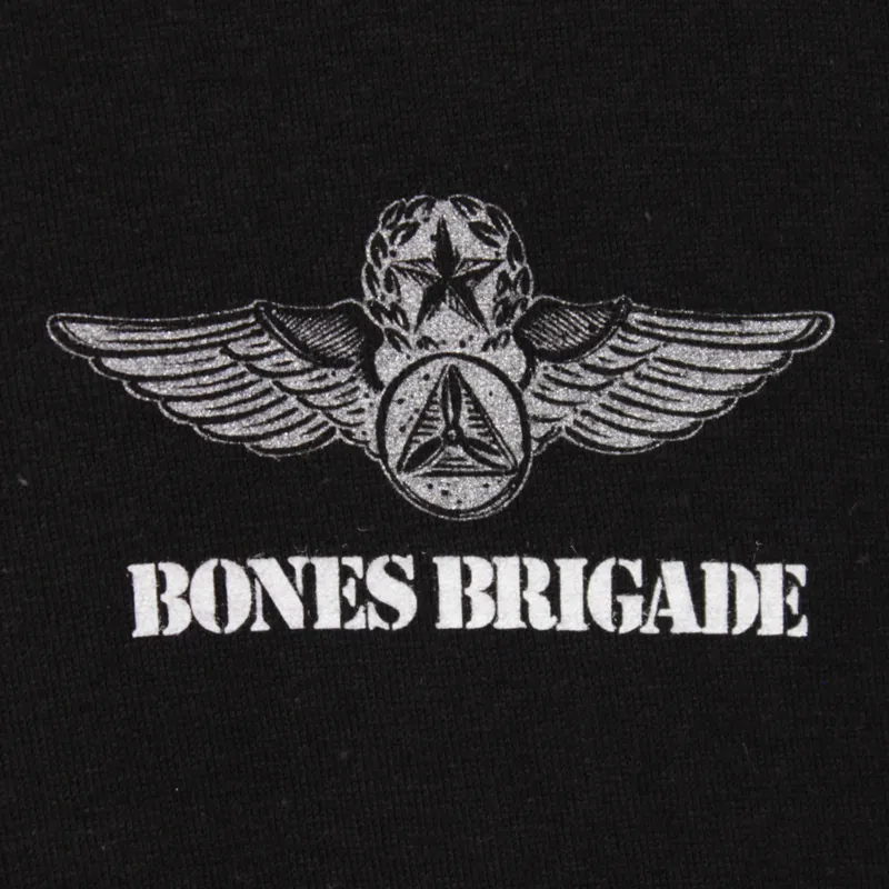 Powell Peralta Bones Brigade Bomber Back Print T Shirt - Black-1