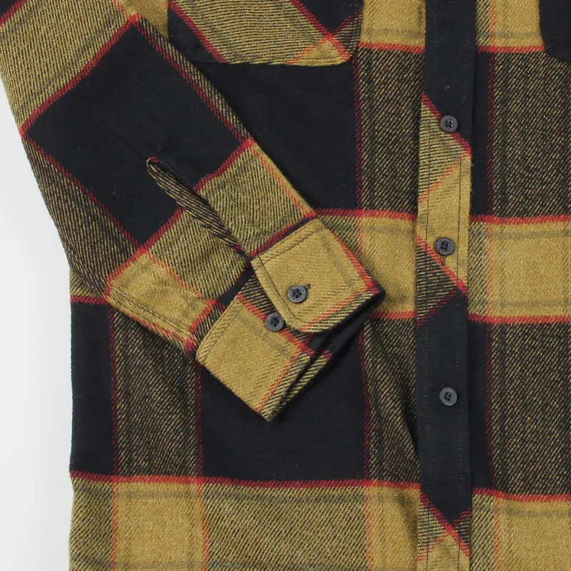 Brixton Bowery Long Sleeve Flannel Shirt Black Gold-3