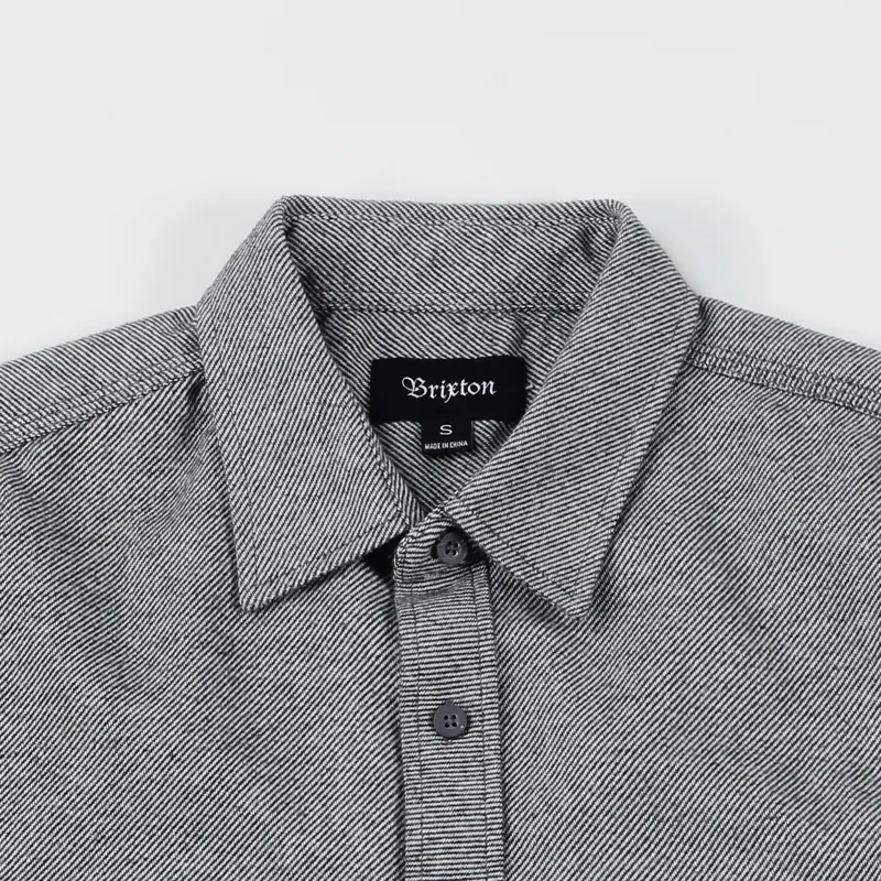 Brixton Bowery Long Sleeve Flannel Shirt Grey-1