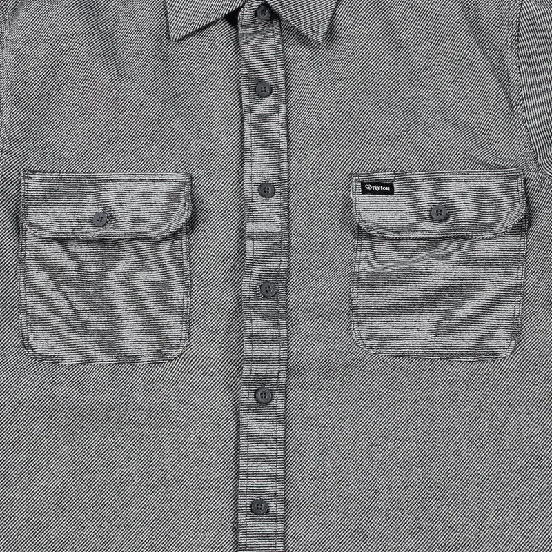 Brixton Bowery Long Sleeve Flannel Shirt Grey-2