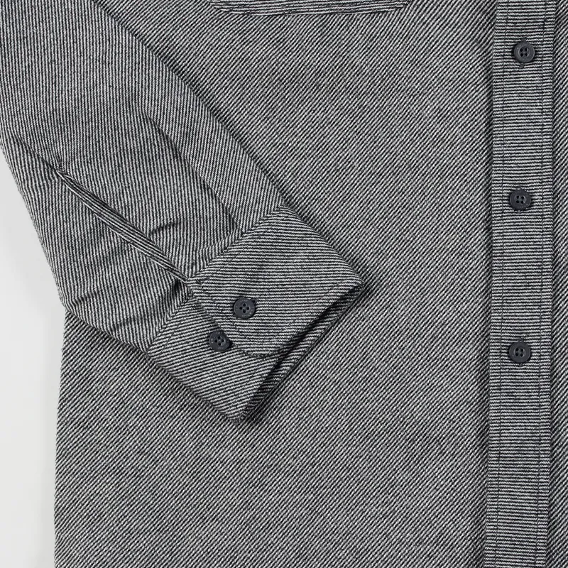 Brixton Bowery Long Sleeve Flannel Shirt Grey-3