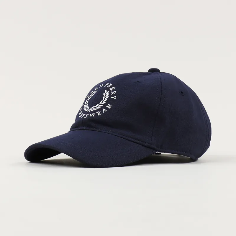 Fred Perry Branded Cap Carbon Blue