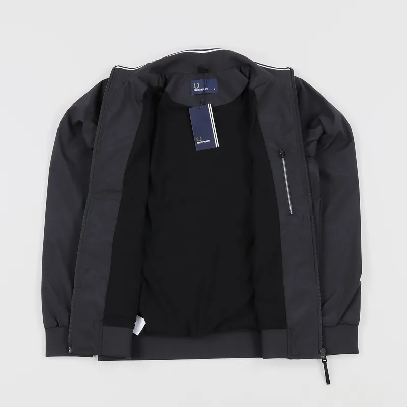 ジャケット・アウター Fred Perry The Brentham Jacket Black FRED PERRY Brentham hooded shell jacket | Harvey Nichols