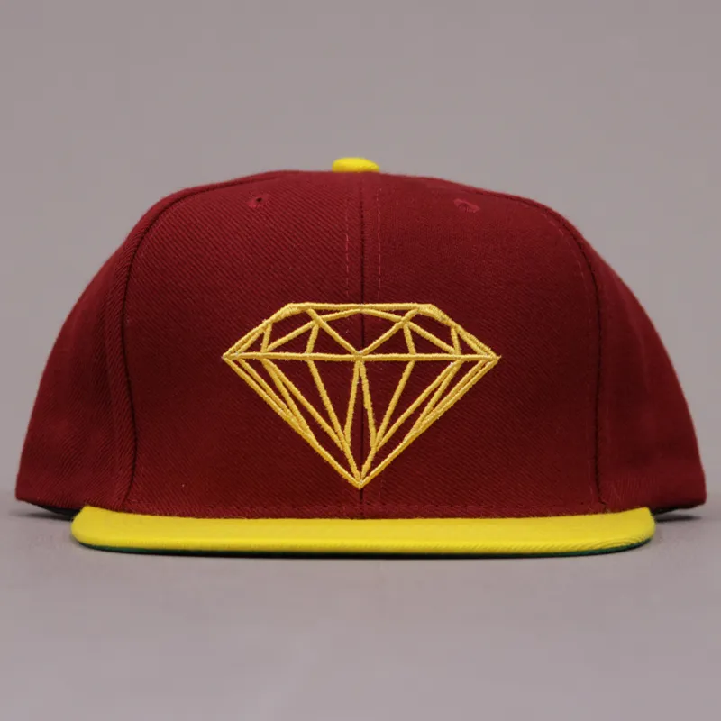 Diamond Brilliant Snapback - Burgandy Yellow-1