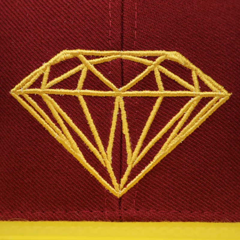 Diamond Brilliant Snapback - Burgandy Yellow-2
