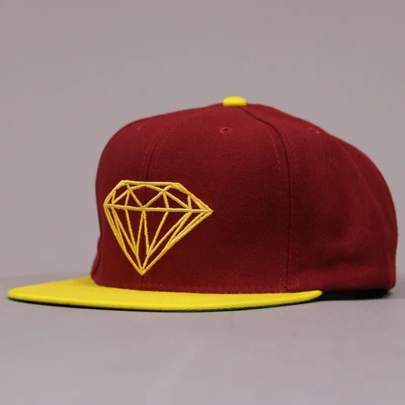 Diamond Brilliant Snapback - Burgandy Yellow