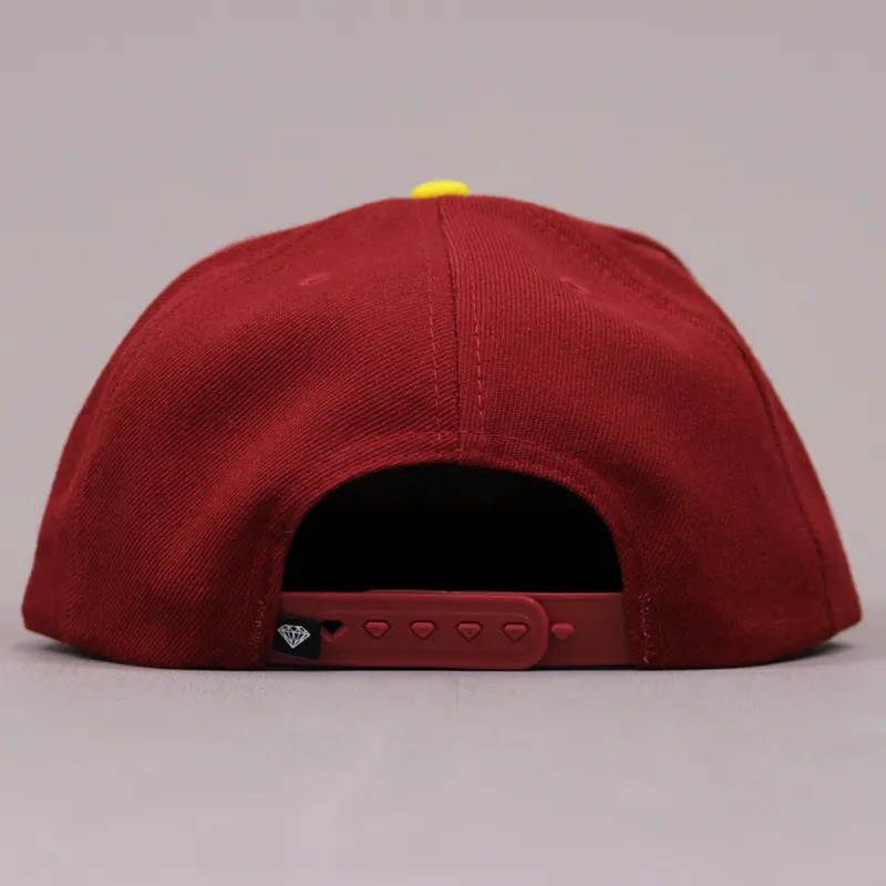 Diamond Brilliant Snapback - Burgandy Yellow-3
