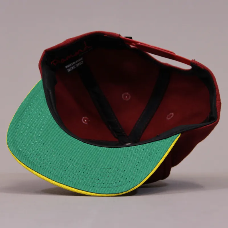 Diamond Brilliant Snapback - Burgandy Yellow-5