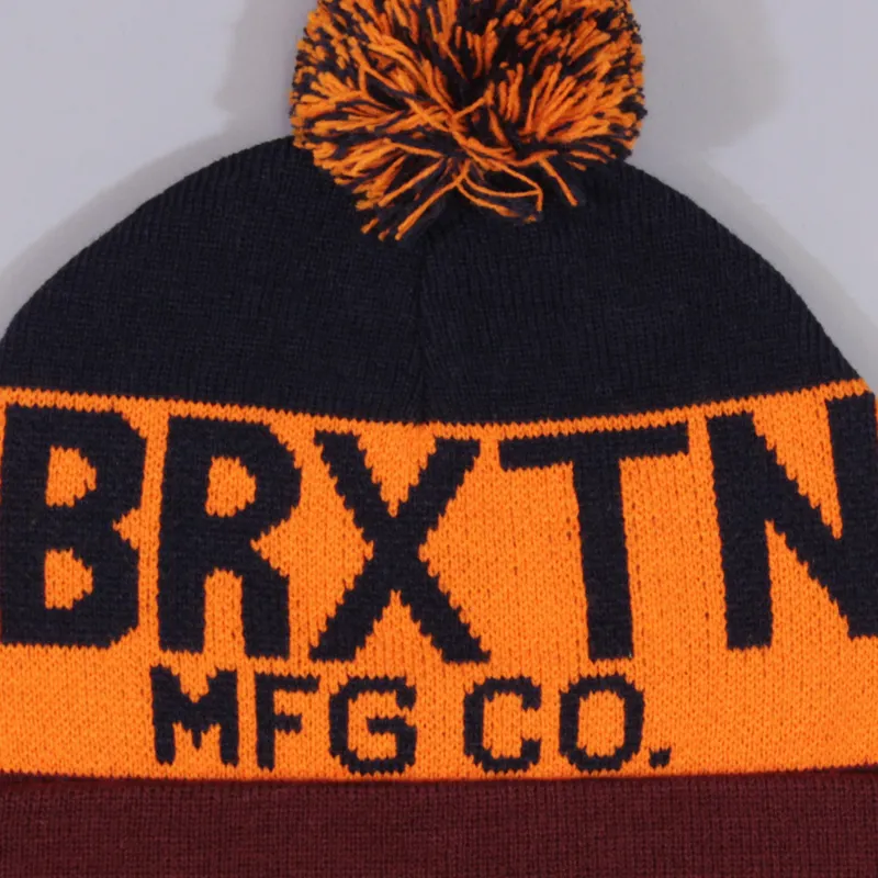 Brixton Miller Pom Beanie - Burgundy, Orange-1