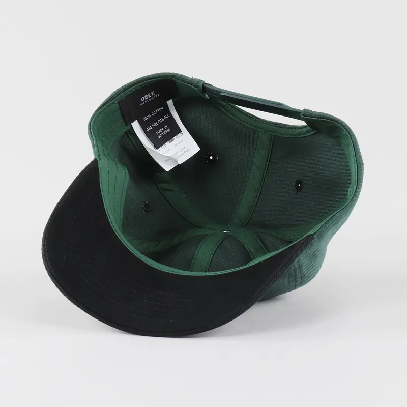 Obey Worldwide Brooks 6 Panel Curved Peak Snapback Dusty Green