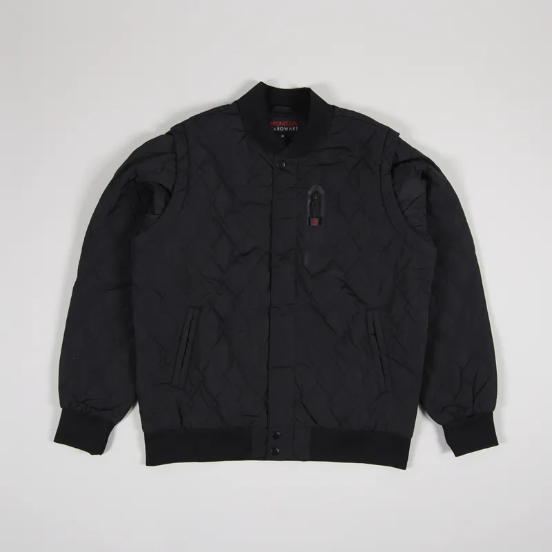 Bronze 56K Hardware Bomber Jacket Black