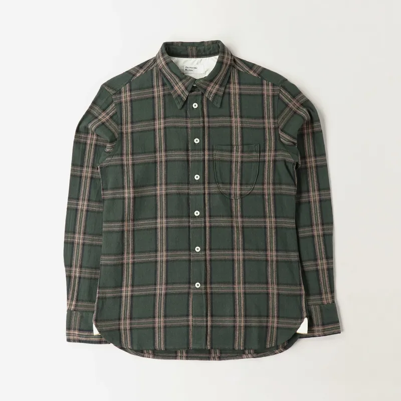 Universal Works Brook Shirt Rebel Check Taupe