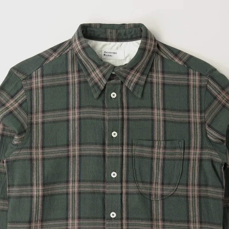 Universal Works Brook Shirt Rebel Check Taupe-1