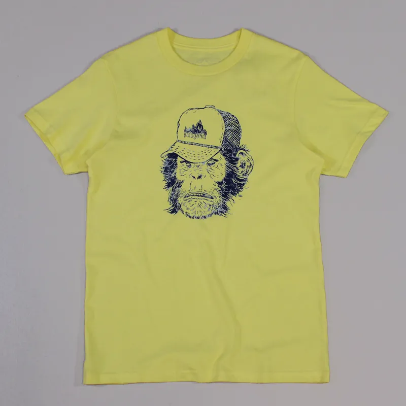 Patagonia Dirtbag Monkey Mens Short Sleeve Tee T Shirt Yellow
