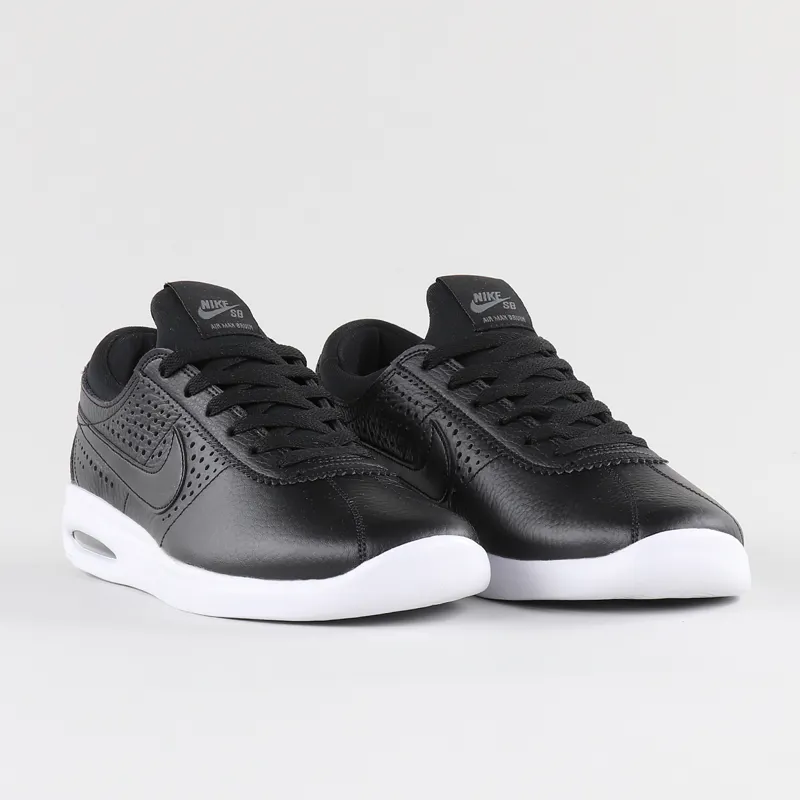 superstición Punto De Verdad Nike SB Sportswear Air Max Bruin Vapor Leather Shoes Black