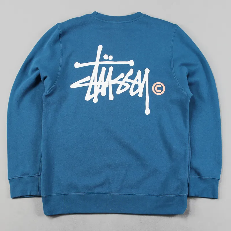 Stussy Basic Logo Crew Sweater Blue