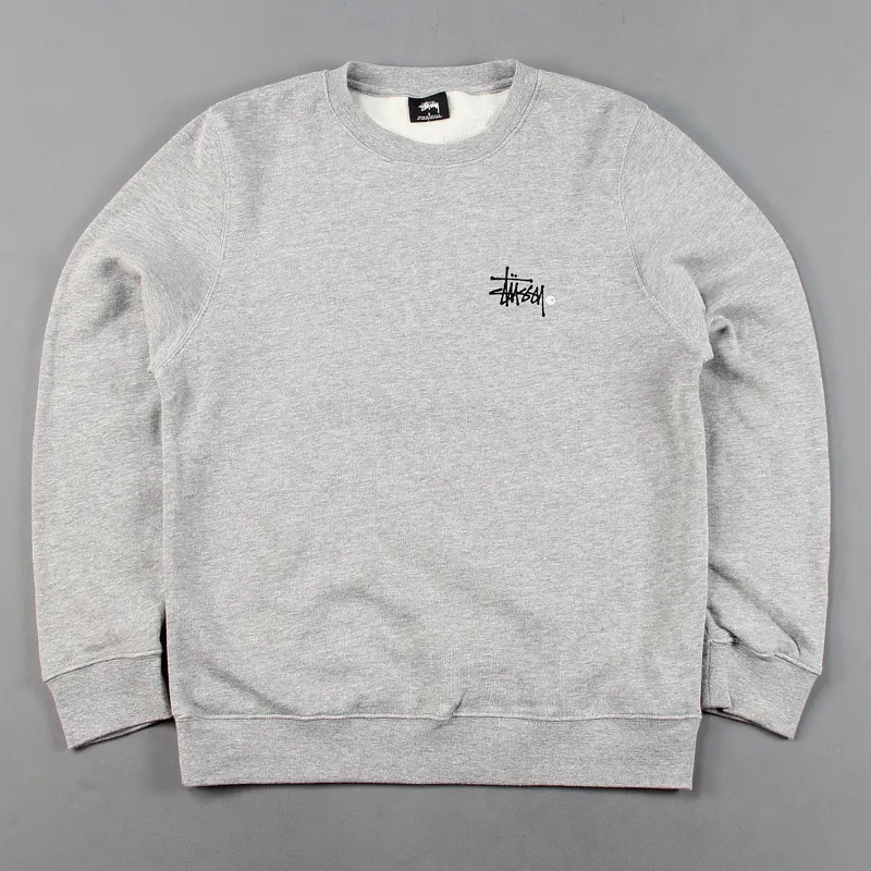 Stussy Basic Logo Crew Sweater Grey